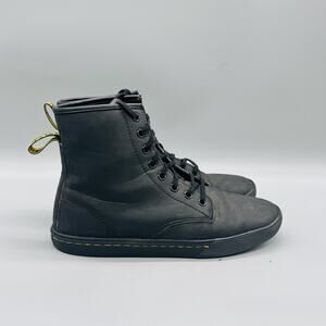 Dr Martens Boots Womens 6 Black Leather Sheridan Lace Up Ankle Combat Shoes